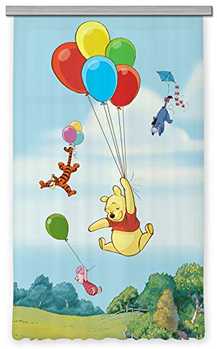 AG Design FCSL 7140 Disney Winnie Puuh, Kinderzimmer Gardine/Vorhang, 1 Teil, Stoff, Mehrfarbig, 140 x 245 cm