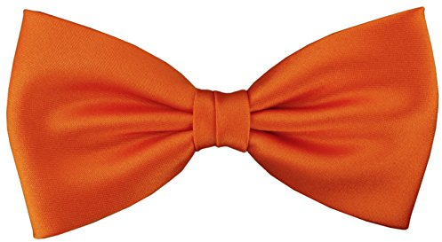 TigerTie vorgebundene Fliege Schleife in orange Einfarbig Uni + Geschenkbox