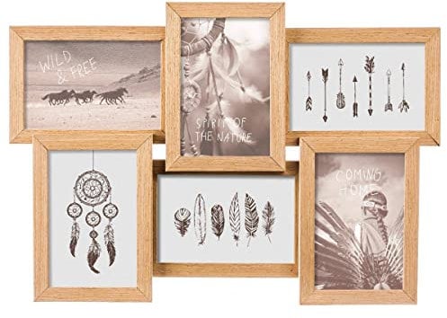 ATMOSPHERA CREATEUR D'INTERIEUR Marco de Pared Naturaleza, Revoltijo 6 imágenes, De Madera, 10 x 15 cm