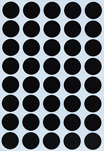 Runde Sticker Schwarz 19mm - 1,9cm Klebepunkte 600 Stück von Royal Green