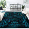 Safavieh Tapis de Sol Vieilli pour Salon, Salle à Manger, Chambre à Coucher - Adirondack Collection, Tapis à Poil Court, Noir et Sarcelle, 240 x 300 cm