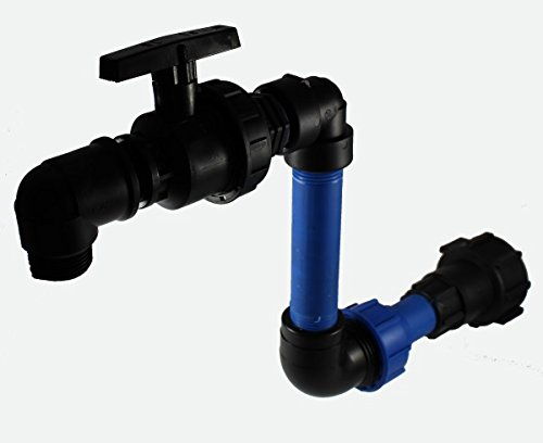 Schwanenhals BLAU DN50 für S60x6 AG - auf Kugelhahn mit 1AG - höhenverstellbar