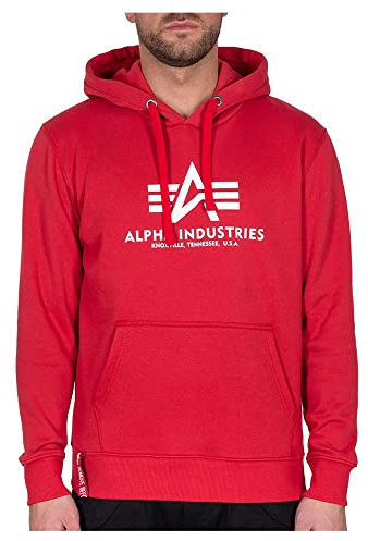 Alpha Industries Basic Hoody Kapuzensweat für Herren Speed Red