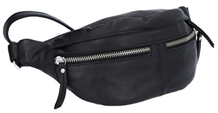 Gusti Gürteltasche Leder - Acton Damen und Herren Bauchtasche Festivaltasche Hüfttasche Vintage Schwarz Leder