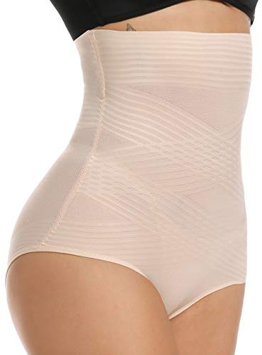 SLIMBELLE® Femme Culotte Sculptante Gainante Panty Invisible à Taille Haute Gaine Amincissante Ventre Plat Shapewear Minceur Body Shaper Noir Beige avec Armature, Beige, XXL