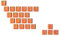 Ranked Rubber Keycap Set | Double shot Translucent | OEM Profile for Mechanical Gaming Keyboard (Orange, 23 Keys)