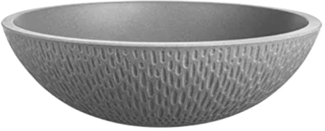VBChome Aufsatzwaschbecken Granit 41x 41 x 13 cm Grau Rund Waschbecken Waschtisch Handwaschbecken Waschschale Gäste WC Modern Top Qualität