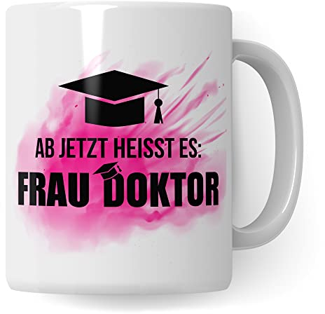Doktorin Tasse - Doktortitel Geschenkidee zur Doktorarbeit Promotion Frauen - Kaffeebecher mit Spruch lustig Geschenk - Kaffeetasse promoviert Dissertation Dr. Teetasse