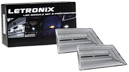 letronix LED Seitenblinker Blinker Module Klar Silber E-Prüfzeichen kompatibel mit: Vectra C 2002-2008 / Signum 2003-2008