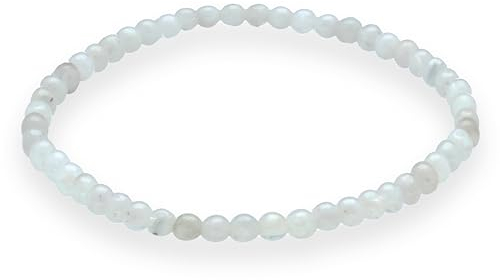 Lebensquelle Plus Mini Kugelarmband | 4mm | Hochwertiges Edelsteinarmband (Regenbogen-Mondstein)