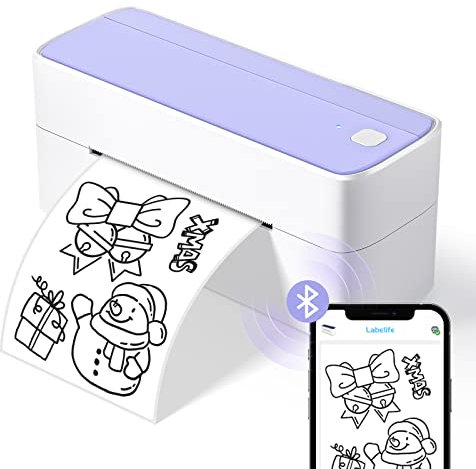 Omezizy Bluetooth Shipping Label Printer, Wireless Label Printer, Thermal Label Printer 4x6 - Compatible with Royal Mail, eBay, Esty, Shopify, Amazon, Royal Mail, Hermes, Parcel2Go, UPS