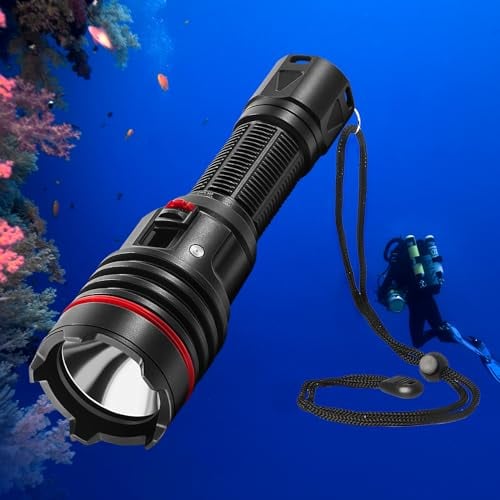 LetonPower Tauchlampe, 2000Lumens taucherlampe,100m Unterwasser taschenlampe,taschenlampe tauchen,mit Typ-C Aufladung für professionelle Outdoor Unterwasser Sport