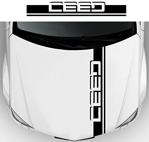 ACSUZ Auto Aufkleber, für KIA Ceed Car Hood Sticker Protector Personalised Klebt Deko AufStyling Accessories,Black