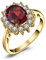 JewelryPalace Prinzessin Diana Kate Middleton Edelstein Echt Garnet Ringe Gold, Verlobungsring Eheringe Promise Verlobung Ring Silber 925 Damen, Silberringe Antragsring Ringe, Damen Schmuck 54