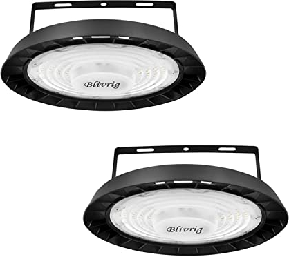 Blivrig 2PCS 200W LED UFO Hallenstrahler Industrielampe 6500K Kaltweiß 20000LM, 216 LED Hängeleuchten 230V mit Kabel, IP65 Wasserdicht Pendelleuchten Innenbeleuchtung für Gymnasium, Fabriken
