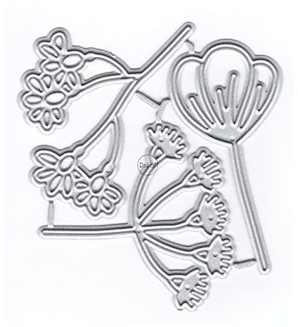 DzIxY Drei Blumen Metall Stanzformen für Kartenherstellung Prägung Papier Stanzformen Sets Album Scrapbooking Vorlagen Schablonen Aufbewahrung Taschen