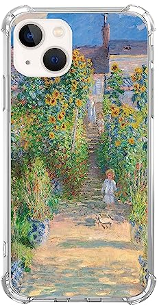 Rewput Claude Monet Art Painting Handyhülle für iPhone 13, Aquarell Sonnenblume Impressionismus Abdeckung für Frauen Männer Mädchen Jungen, trendiges Design TPU Bumper Case für iPhone 13