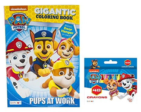 Paw Patrol Gigantisches Malbuch mit Buntstiften | 192p zum Ausmalen mit 48 Buntstiften im Lieferumfang enthalten