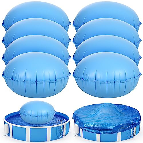 Hungdao 8 Pieces Pool Air Pillows for Above Ground Winter Pool Covers, 4 x 4 ft Round Swimming Accessories for Closing Winter Pool Winter Kit Outdoor Inflatable Float Cushion