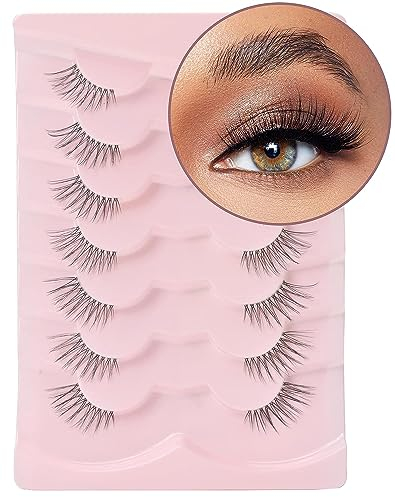 Onlyall Halbe Wimpern Natürlich Falsche Wimpern Klare Band 10 Paar Lashes Cateye Wispy Künstliche Wimpern 3d Cat Eye Half Lashes-C07