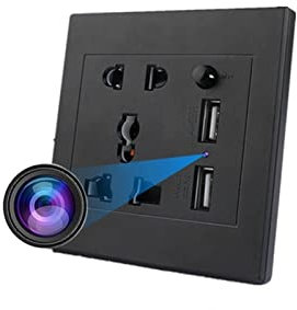 HD 1080P Enchufe de pared Cámara Wifi Vigilancia de seguridad en el hogar Grabación de audio y video Visualización remota con puerto de carga USB Cámaras Ocultas ( Size : White Camera , Color : Nero )