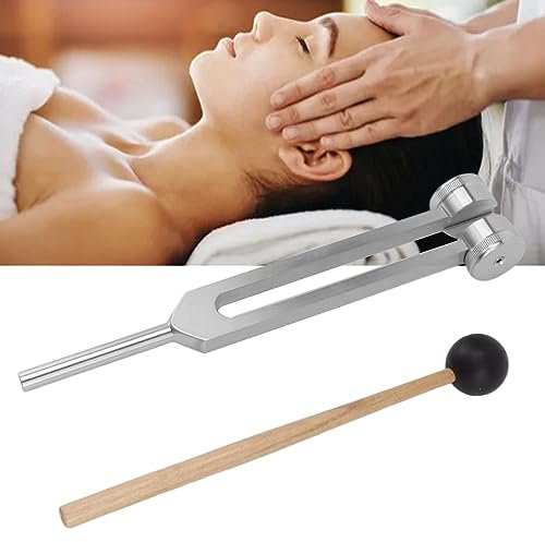 Stimmgabel, Professionelles 128Hz Aluminiumlegierung Heilinstrument Sensorische Stimmgabel mit Hammer Medizinisch Stimmgabel Set für die Neurologie Hals Nasen Ohren Heilkunde