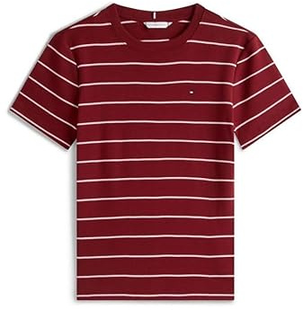 Tommy Hilfiger Women's New Slim Cody C-NK SS S/S T-Shirt, Breton STP/Dark Magma/Ecru, XXL