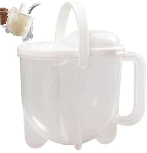 Rice Washer Strainer Colander Strainer Washing Bowl,Rice Washer Strainer Bowl 14Oz Rice Plastic Strainer With Handle Grain Rice Washing Bowl With Removable Lid For Vegetable Fruit Pasta Kitchen