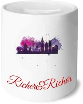 Regno Unito, Inghilterra, Londra, viola, acquerello, ricco, salvadanaio