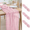 Asee'm 3PCS Tischläufer Käsetuch 300 x 90cm Hell Rosa Boho Transparente Läufer Tisch Hochzeit Gaze Stoff Rustikale Käse Tuch für Braut Dusche Party