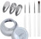 Nagellack Spiegeleffekt Silber Metallic 1PC Nagellack Metallic Gel Spiegeleffekt 6ml, MELLTONG Nagellack Gel für Nail Art, 4Pcs Nail Gel Paint Painting Nail Design Brush Pen Set,für Nail Art, Salon