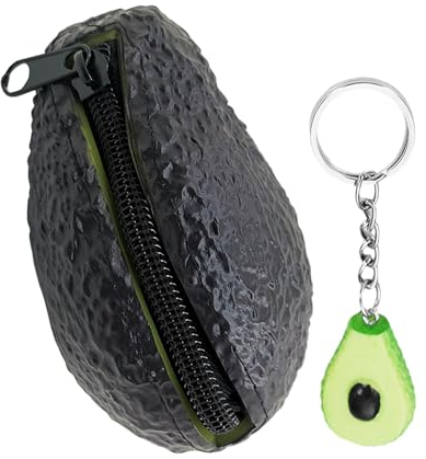 1 Stück Avocado-Geldbörse, Obst-Schlüsselanhänger-Anhänger, Mini-Geldbörse, Münz-Früchte-Geldbörse, Kleingeld-Zubehör, Münzgeldbörse, Lustige Kleine Geldbörse