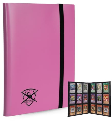 Sammelalbum für 360 Karten mit 40 Seiten, Pro Card Binder Ordner, Kartenhalter Album für Pokemon Sammelkarten Seitlich | Sammelmappe Heft für Kinder Junge und Mädchen (Pink)
