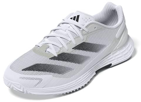 adidas Men's Defiant Speed 2 Tennis Shoes, Cloud White/Core Black/Grey One, 9 UK