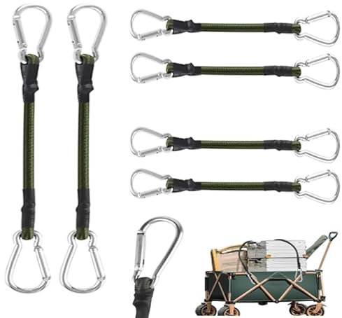 RICKMASK 30 cm Tendeurs Elastique avec Mousqueton,Mini-Sangles d'attache,Lot de 6 Cordons élastiques Robustes,Corde de Bagage Elastique avec Mousqueton, pour Le Camping, Les Bagages, Les Voyages