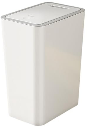 DimyFew Contenedor de Basura, Cubo de Basura Delgado, Cubo de Basura Rectangular, Papelera Tipo Prensa para Entrada de casa, Garaje, habitación, Inodoro, 12l