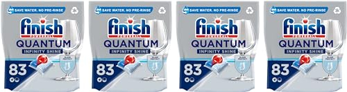 Finish Quantum Infinity Shine Dishwasher Tablets| Pack of 4 | 83 Tablets Each | 4 x 83 Tabs | 332 Tablets