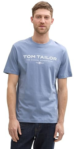 TOM TAILOR Denim TTAEDAN Straight Fit Jeans, Used Mid Stone Blue Denim, 31/30