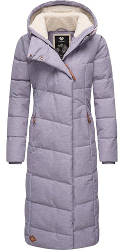 Ragwear Damen atmungsaktiver Wintermantel warmer wasserdichter Steppmantel lang mit Kapuze Pavla Long Intl Lavender24 Gr. L