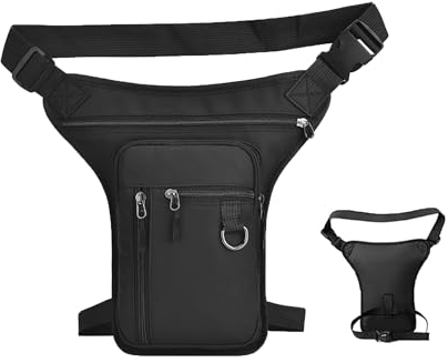 lisetar Oberschenkeltasche Hüfttasche für Herren und Damen, wasserdichte Sport Beintasche mit Reißverschluss, Outdoor Oberschenkeltasche für Motorrad Fahrrad Laufen Wandern Angeln (Schwarz)