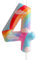 Geburtstagskerzen zum 4. Geburtstag, Nummer 4, Rosa, Regenbogen-Motiv, für Geburtstag, Party, Wolke, Regenbogen-Thema, bezauberndes Design für Babys, Mädchen, Jungen, Geburtstagstortenaufsatz,
