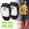 2 Stück LED Clip Lampe: Lauflicht Clip Nacht mit 2 Stück LED Armband, USB Wiederaufladbar 4 Beleuchtungsmodi Lauflicht Clip, Wasserdicht Sicherheitslicht für Laufen Joggen Camping Wandern Klettern