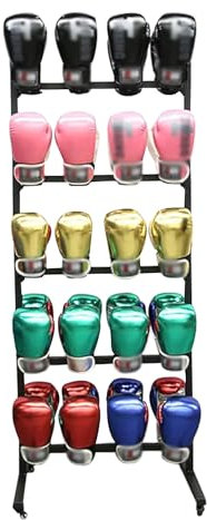 SHZYJBRY Metal Boxing Gloves Drying Rack, Boxing Glove Storage with Universal Wheels to Slide, Metal Boxing Gloves to Dry Out, Holds 20 Pair of Gloves, Black