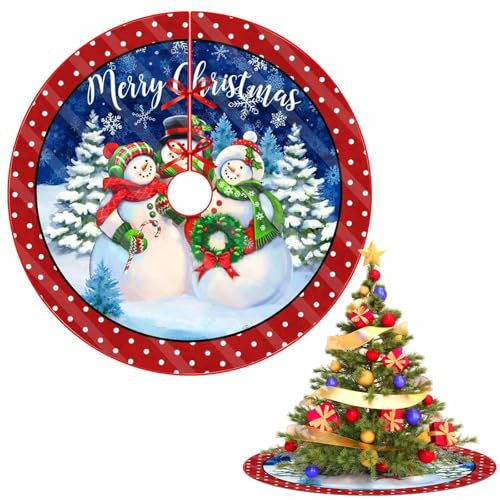 Jupe de Sapin de Noel Rouge,Cache Pied Sapin de Noel Rond Doux,76 cm Couvre Pied Sapin de Noel Jupe Sapin de Noël,Cache Sapin Tapis Sapin Noel en Polyester pour Arbre de Noel Decoration