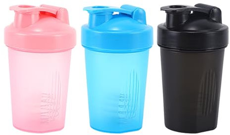 Pack De 3 Botellas De Agua De 400 Ml Con Bola Mezcladora, Botella De Agua De Plástico Portátil, Botella De Agua A Prueba De Fugas, Adecuada Para Deportes, Viajes Y Conducción