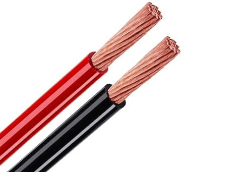 Flexible Cable,Electrical Flex Cable,Solid Multi Core Power Wires PVC Pure Copper Electrical Cables 2AWG 8AWG 220V Red Black Soft Wire 10mm 16mm 25mm 35mm Connector Loom(Black,2 AWG 10meter)