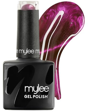 Mylee Cat Eye Gel Nail Polish 8ml [Aura] - Magnetic, Glitter, Holographic, UV/LED Nail Art Manicure Pedicure, Professional, Salon & Home Use, Long Lasting & Easy to Apply, Vegan & Cruelty Free