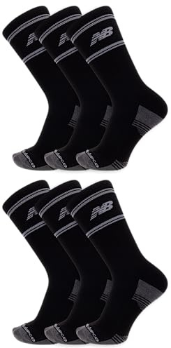 New Balance Performance-Crew-Socken für Erwachsene, Unisex, gepolstert, feuchtigkeitsableitend, 6 und 12 Paar