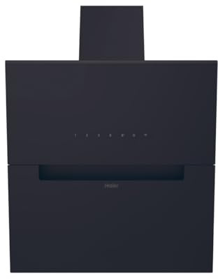 Haier Campana extractora WiFi Smart Chimenea 60cm Cristal Negro Clasificación Energética A++ 5 Velocidades Control Táctil