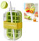 2 in 1 Water Bottle Ice Cube Tray, 2025 New Ice Cube Bottle with Lid and Bin, Vertical Ice Cube Tray with Straw, One-Touch Ice Release & No Touching (10.6 * 10 * 23.5cm, Millilitre, 800)
